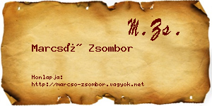 Marcsó Zsombor névjegykártya